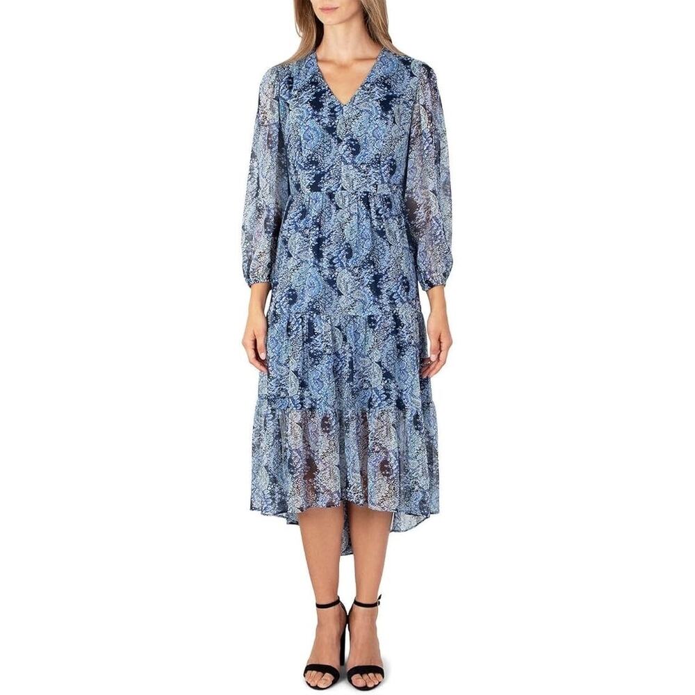 JOIE | Blue Paisley Long Sleeve Maxi Dress Parisian Print NWT | XXL
